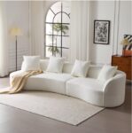 Modern Boucle Fabric Upholstered 5-Seater Sectional Sofa @Home Depot