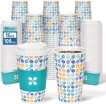 16 oz Disposable Paper Coffee Cups 100 Count