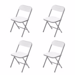 Mainstays 4 Pack Resin Folding Chair, White