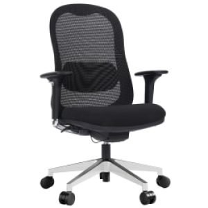 WorkPro® Uomo Ergonomic Mesh/Fabric Mid-Back Office Chair, Black/Chrome, BIFMA Compliant