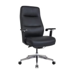 WorkPro® Momentum Ergonomic Vegan Leather High-Back Active Chair, Black/Chrome, BIFMA Compliant