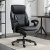 Serta® SmartLayers™ Everett Big & Tall Ergonomic Vegan Leather High-Back Executive Office Chair, Black/Dark Gray, BIFMA Compliant