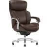 Serta® iComfort i6000 Big & Tall Ergonomic Bonded Leather High-Back Executive Office Chair, Brown/Silver