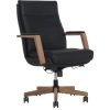 Thomasville® Fendley Ergonomic Vegan Leather Mid-Back Office Chair, Black/Brown