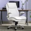 Serta® Smart Layers™ Brinkley Ergonomic Bonded Leather High-Back Executive Office Chair, White/Silver