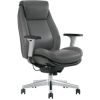 Serta® iComfort i6000 Ergonomic Bonded Leather High-Back Manager Office Chair, Gray/Silver