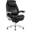 Serta® iComfort i6000 Ergonomic Bonded Leather High-Back Executive Office Chair, Black/Silver
