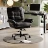 Bestier Ergonomic Velvet High-Back Swivel Executive Office Chair With Adjustable Padded Arms And Padded Headrest, Black