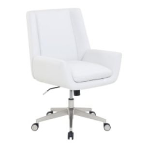 Serta® SitTrue™ Montair Faux Leather Mid-Back Manager Office Chair, White