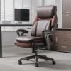 Serta® SmartLayers™ Everett Big & Tall Ergonomic Vegan Leather High-Back Executive Office Chair, Dark Brown/Dark Gray