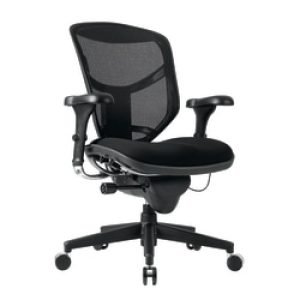 WorkPro® Quantum 9000 Series Ergonomic Mesh/Premium Fabric Mid-Back Office Chair, Black/Black, BIFMA Compliant