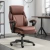 Serta® SmartLayers™ Everett Big & Tall Ergonomic Vegan Leather High-Back Executive Office Chair, Cognac/Dark Gray