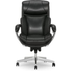 Serta® iComfort i6000 Big & Tall Ergonomic Bonded Leather High-Back Executive Office Chair, Black/Silver