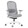 WorkPro® Uomo Ergonomic Mesh/Fabric Mid-Back Office Chair, White/Gray, BIFMA Compliant