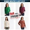Women Crew Neck Long Sleeve Pullover Sweater @JCPenney !