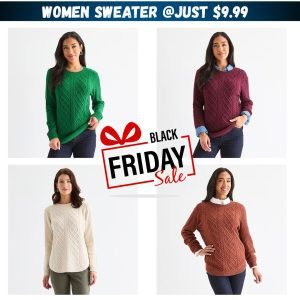 Women Crew Neck Long Sleeve Pullover Sweater @JCPenney !