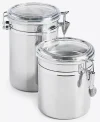 Arch Studio Stainless Steel Clamp-Lid Canisters, Set of 2