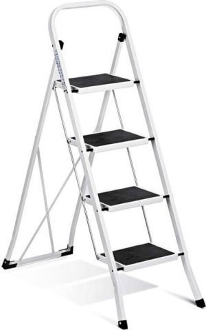 4 Step Ladder, Upgo Folding Step Stool with Extra Wide Anti-Slip Pedal