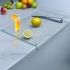 Tempered Glass Cutting Board with Counter Lip 