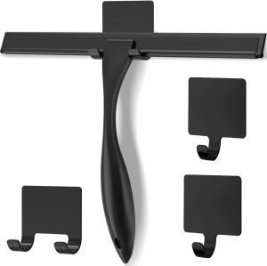 Shower Squeegee for Glass Door with 3 Adhesive Hooks