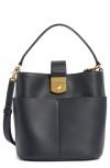 Veronica Beard – The Small Crest Lock Leather Bucket Bag