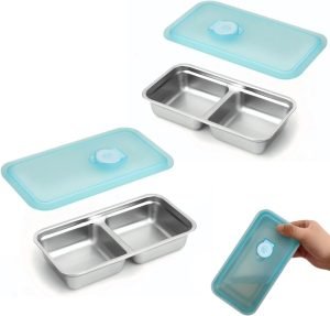 2Pcs Stainless Steel Snack Containers