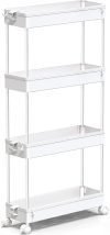 Slim Rolling Storage Cart 4 Tier