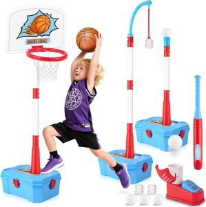 Toddler Basketball Hoop & Tee Ball Set