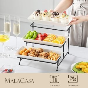 MALACASA 3 Tier Serving Trays for Party