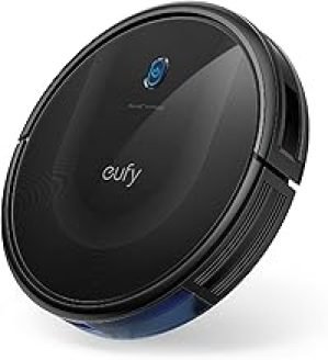 eufy Like-New BoostIQ RoboVac 11S MAX, Robot Vacuum Cleaner, Super-Thin, Powerful Suction, Quiet, Self-Charging Robotic Vacuum Cleaner, Cleans Hard Floors to Medium-Pile Carpets, Black (Renewed)