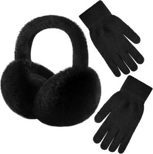 Winter Ear Muffs Gloves for Women