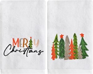 2 Pack Christmas Hand Towels Set