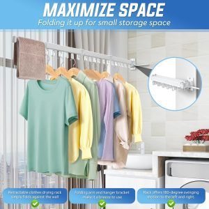 Clothes Drying Rack Wall Mounted & Foldable