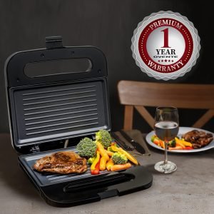 OVENTE Electric Panini Press Grill with Nonstick Plates