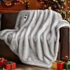 Faux Fur Heated Electric Blanket Throw