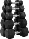 Fitvids Rubber Encased Hex Dumbbell Set