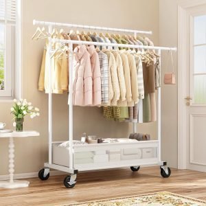 SNHOMEE Double Rod Clothing Rack