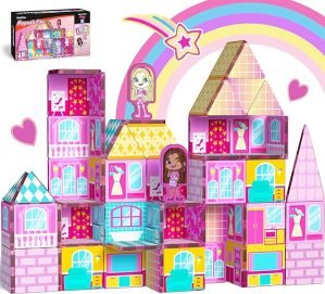 Princess Magnetic Tiles Doll House Building toys