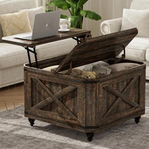 Farmhouse Lift Top Coffee Table with Hidden Storage