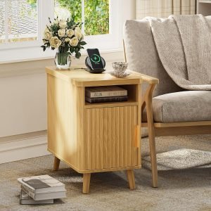 Huuger Narrow End Table with Charging Station