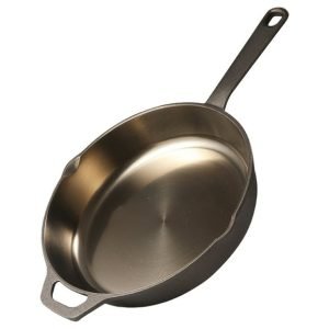 BLACK+DECKER 10.25″ Cast Iron Skillet, Pre-Seasoned Frying Pan with Bronze Finish, Polished Interior, Cast Iron Pan Works on All Cooktops Including Induction, Oven & Grill Safe, BDK201BR, Bronze