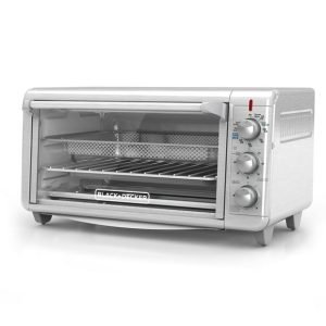 BLACK+DECKER Crisp ‘N Bake Air Fry Toaster Oven, 8-Slice, 5 Cooking Functions, 60 Minute Timer, Stainless Steel