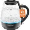 Chefman 1L Electric Glass Kettle w/ LED Indicator Light, Automatic Shutoff – Black