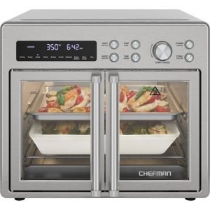Chefman French Door 10-in-1 Toaster Oven Air Fryer, 26-Quarts, Fits 12-Inch Pizza — Stainless Steel