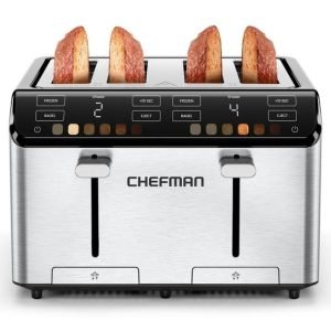 Chefman 4 Slice Toaster w/ Touchscreen Shade Settings, Stainless Steel