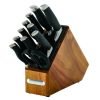 Farberware 13-Pc Forged Soft Grip Acacia Slim Knife Block Set, Edgekeeper Pro Knife Sharpener, Black