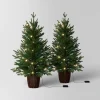 Prelit Artificial Christmas Trees Warm LED White Lights