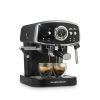 Hamilton Beach 15-Bar, 2 Cup Espresso Machine, Slide & Lock Espresso Maker with Milk Frother, Black & Chrome