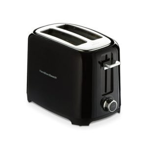 Hamilton Beach 2-Slice Toaster with Extra-Wide Slots, Toast Boost, and Removable Crumb Tray, Black