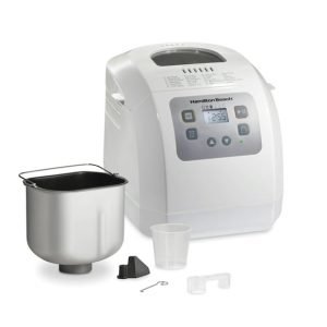 Hamilton Beach 2 lb Bread Maker Machine with 12 Settings Plus Gluten Free, White
